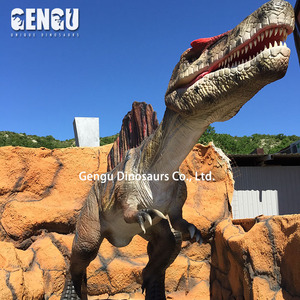 Parque temático de dinossauros animados simulação dinossauro spinosaurus
