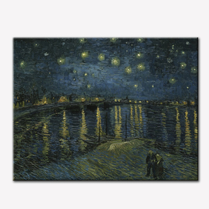 星空の夜の風景ヴィンセントヴァンゴッホ油絵の複製 - Product Image 1