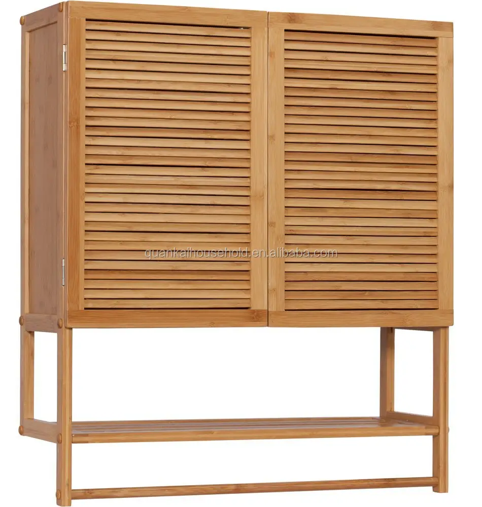 Armoire murale en bambou, armoire pour salle de bains