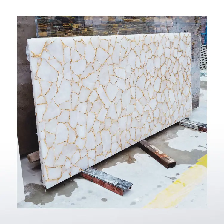 Naturale della pietra preziosa lucido Bianco di Cristallo pavimento in marmo piastrelle per soggiorno modelli per la decorazione Di Natale