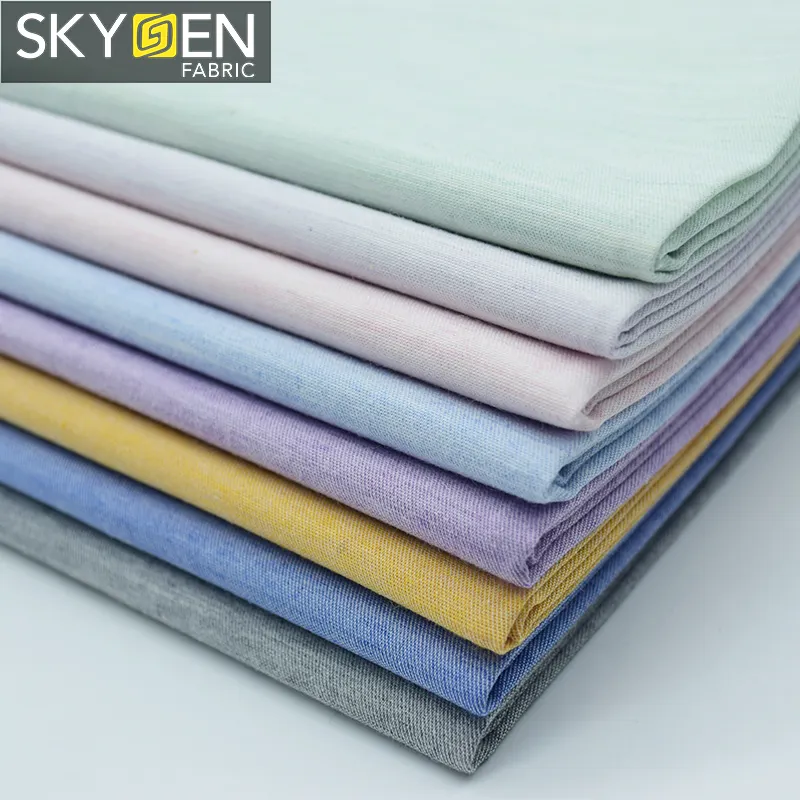 Skygen de alta calidad 100% algodón orgánico Japón india hombre camisa de sarga de algodón tejidos de algodón para camisas