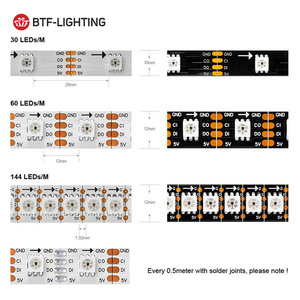 Venta al por mayor SK9822 Digital LED Strip Arduino/Raspberry Pi Compatible 30 60 LEDs/M RGB Control Individual DIY Smart Home Lighting