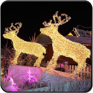 Toprex decor Life Size beleuchtete 3D-Metalllandschaft IP65 Weihnachten dekorative große Outdoor-Riesen-Rentier-Motiv Licht