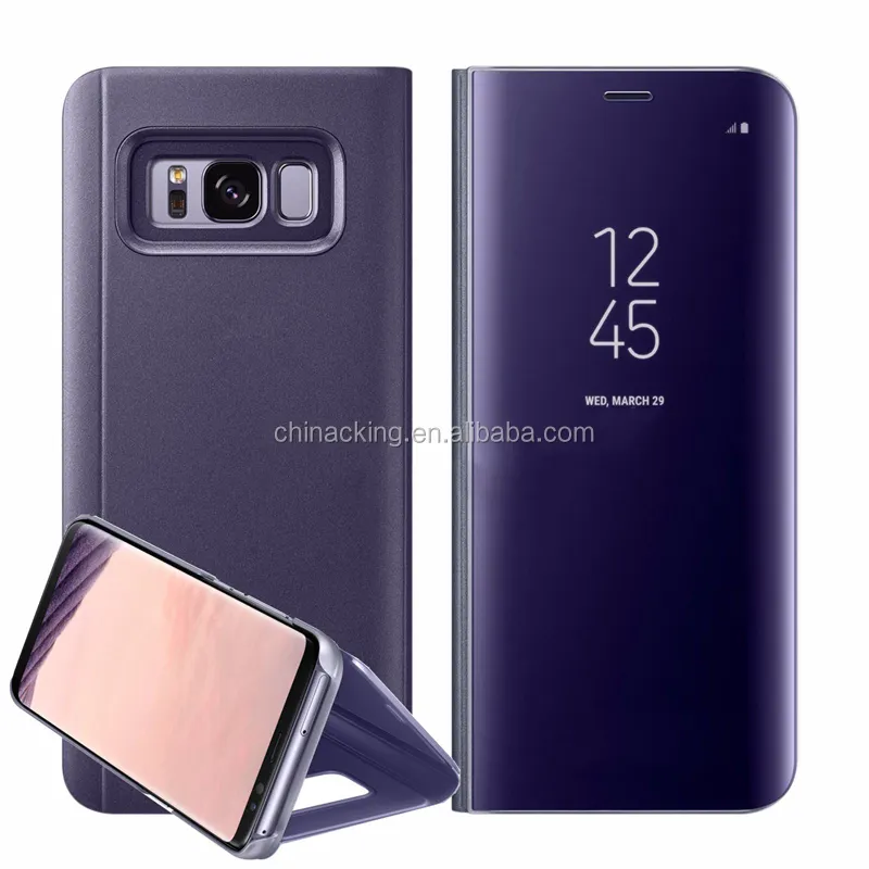 For Samsung J3 J5 J7 2017 A3 A5 A7 Smart Leather Flip Stand Mirror View Case For Samsung Galaxy S8 S7 Edge S6 Note 8 5 Cover