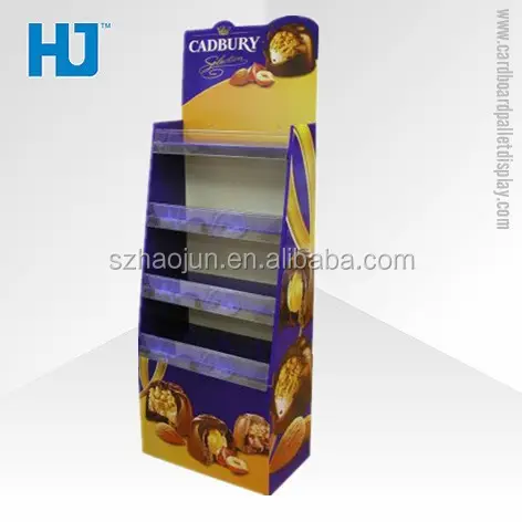 Cadbury 초콜렛 승진을 위한 Pos 광고 마분지 깔판 진열대