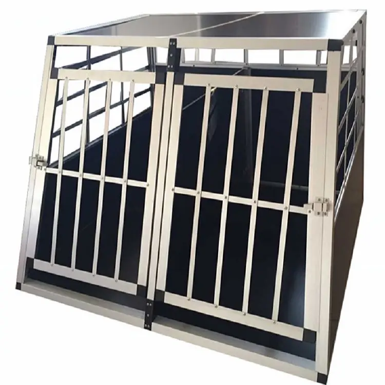 Maison pour chien Grande cage pour chien en aluminium de haute qualité avec panneau séparé