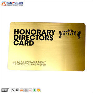 Carta di accesso programmabile personalizzata 125Khz EM RFID riscrivibile T5577 Smart Room con carta fedeltà metallica spazzolata con oro - Product Image 4