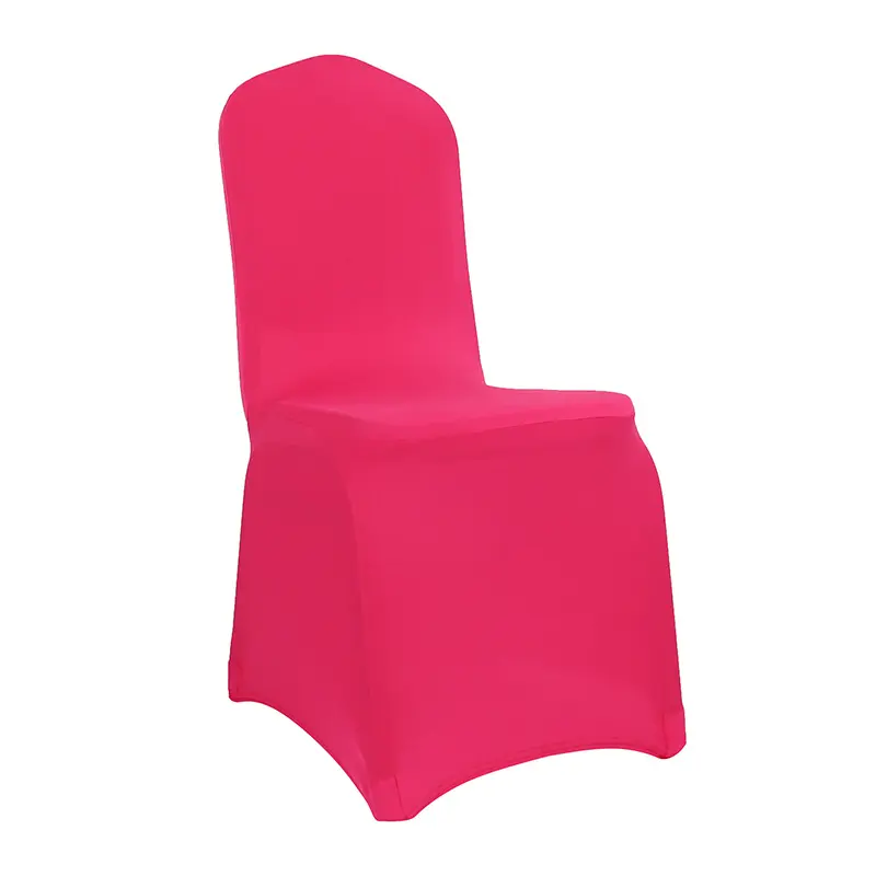 Wholesale fuchsia plain dyed pattern spandex banquet chair cover wedding stretch chair covers