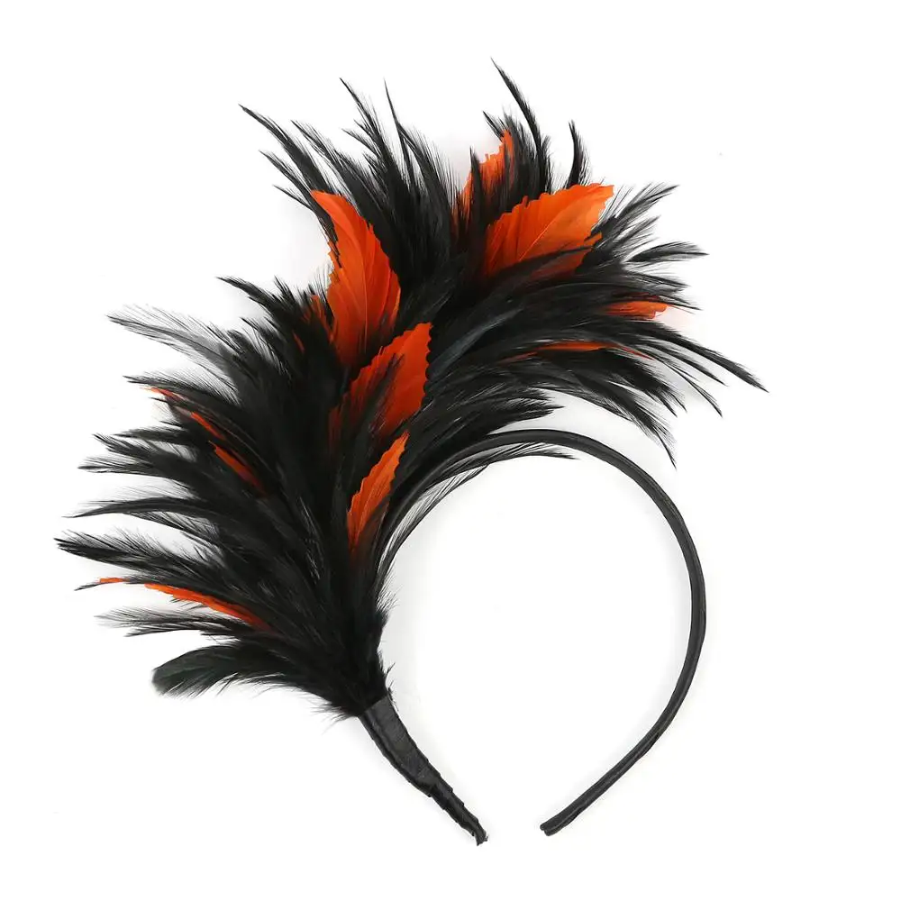 Le donne Kentucky Derby Matrimonio Tea Party Headwear Delle Ragazze Flapper Copricapo Fascinator Piume Fascia