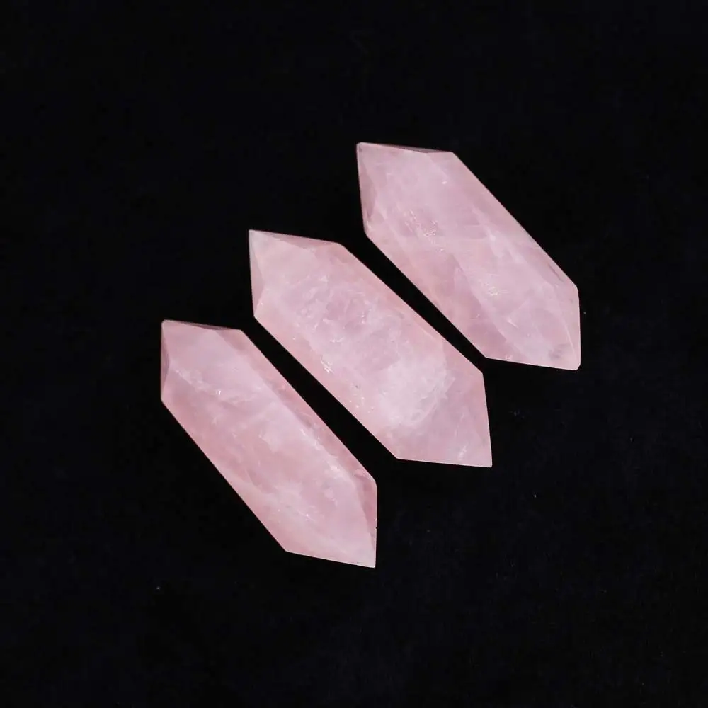 Оптовая продажа, палочки из натурального розового кварца с двойным концом