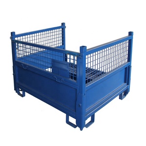 Caja de almacenamiento de Metal, contenedor de malla de alambre, apilable y plegable jaula de acero, paleta, gran oferta - Product Image 2