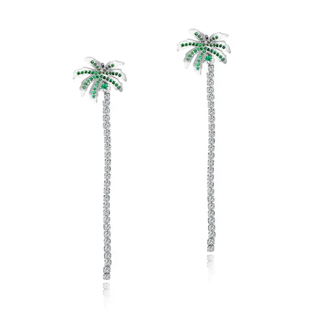 Hawaii Holiday Gift New Designs Gold Jhumka Earring Coconut Tree Crystal Gold Earring Designs Pakistani