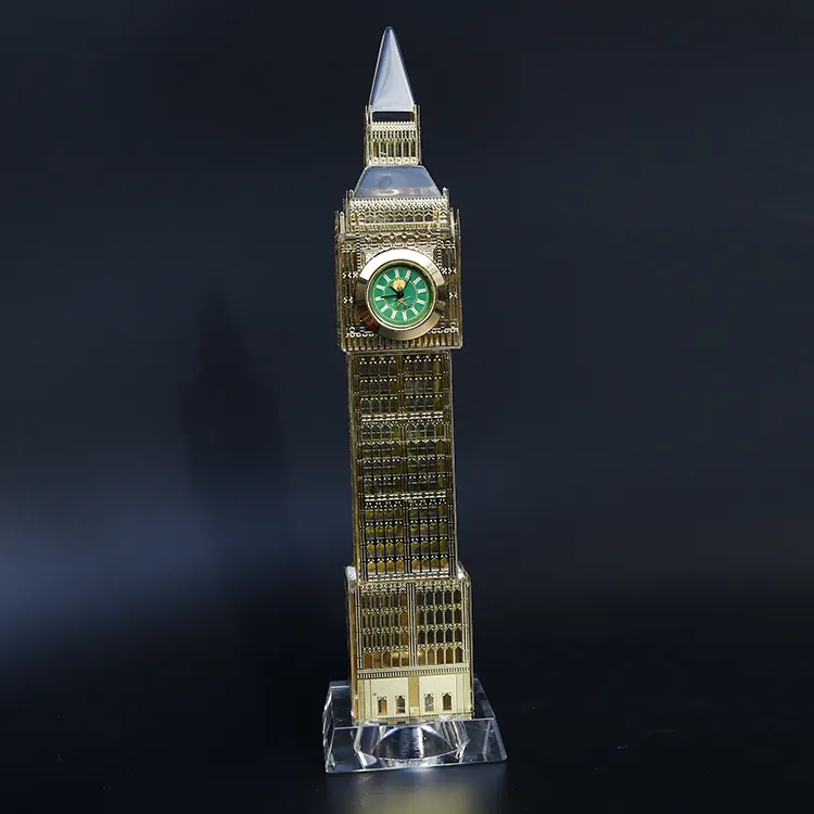 Di cristallo 24 K Placcato Oro modello di Big Ben Elizabeth torre di Londra souvenir Turistici