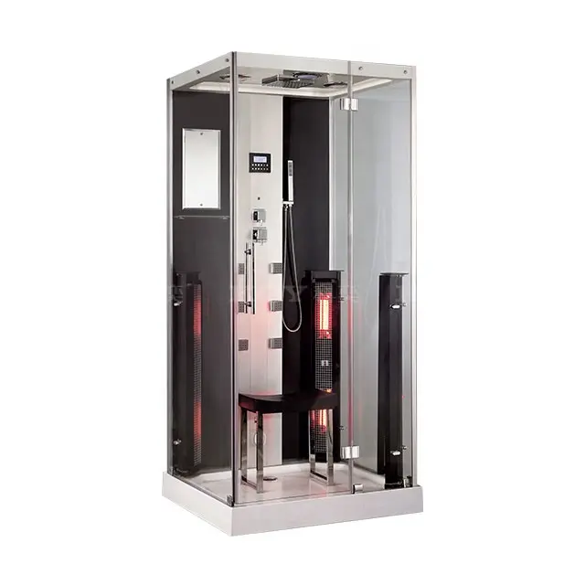 Cabina de ducha de sauna infrarroja de lujo, combinación de ducha de vapor para 1 persona, K071