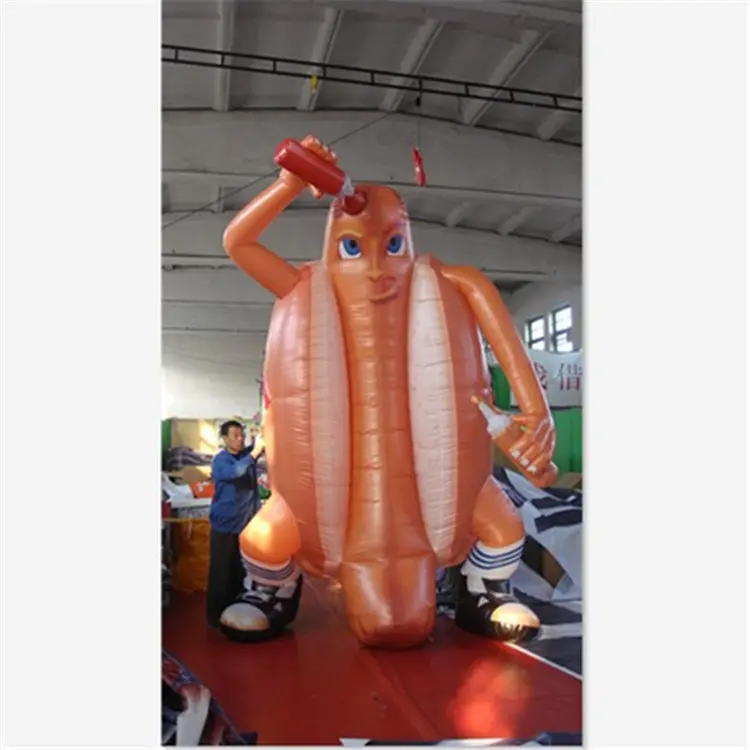 Inflatable การ์ตูนสุนัขร้อนบอลลูน/Inflatable สินค้าโปรโมชั่น/Inflatable ไส้กรอกสำหรับโฆษณา