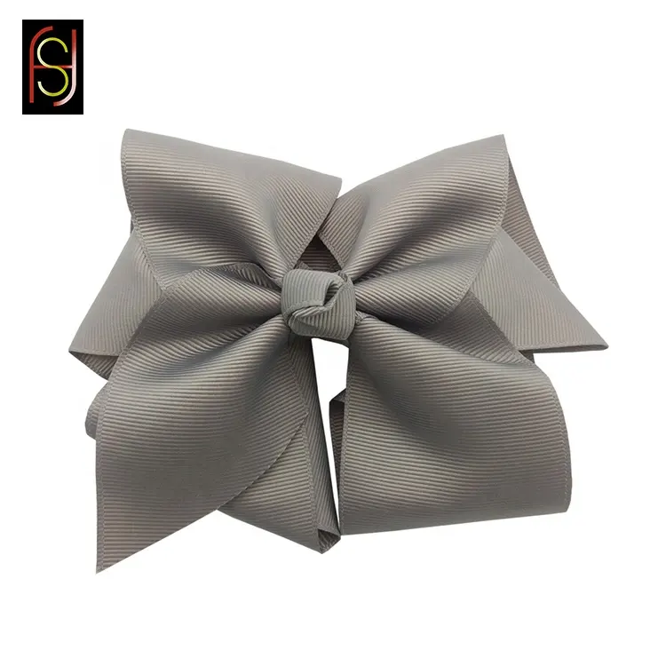 New fashion design solid color child grosgrain ribbon hair bow for girls