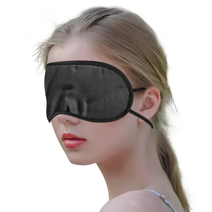 Pamuk ve Polyester özel körü körüne toptan özel Logo gölgeleme uyku göz maskesi