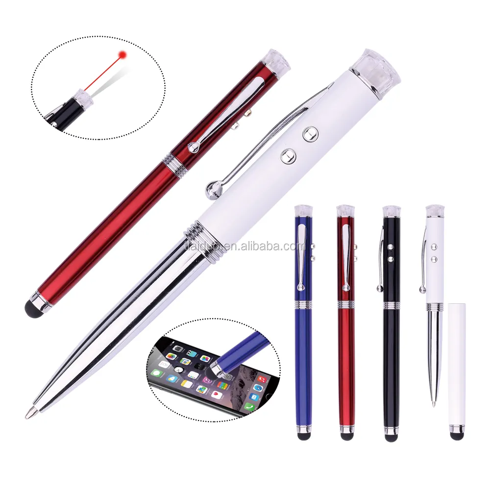 2017 Marketing Business-Offic Tool Gift Pen Exquisite New Design Model Function-Pen With LED Light Laser Stylus Metal Pens