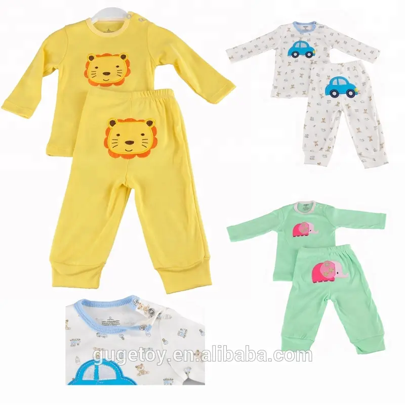 4 adet uzun kollu t gömlek tees + pantolon pamuk pijama giyim seti, bebek giyim, çocuklar bebek giyim seti
