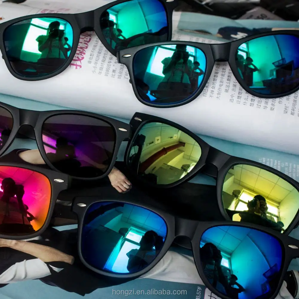 حار بيع النظارات الشمسية الرجال القيادة مرايا طلاء أسود إطار نظارات الذكور نظارات شمسية
