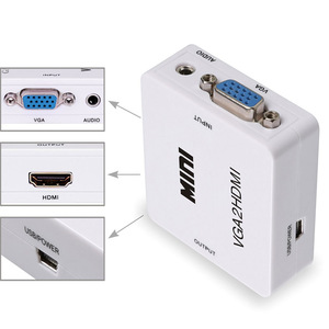 1080P Full HD Mini VGA a HDMI de Audio Adaptador convertidor Video caja con Cable USB y Cable de Audio de 3,5mm Cable de puerto - Product Image 5