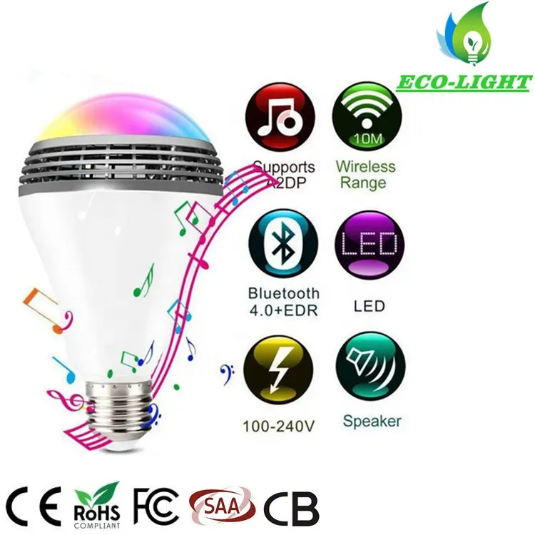 AC100-240V E27 akıllı ampul RGB renk değişimi APP kontrolü 6W bluetooth sihirli LED müzik ampul