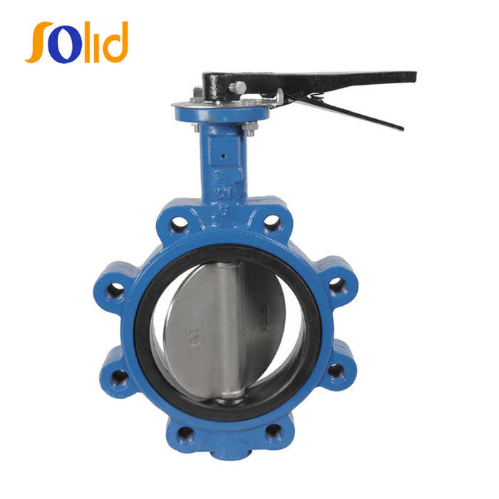 Lever Operated Ductile Iron Cast Iron Lug Type Resilient Seated  Butterfly Valve