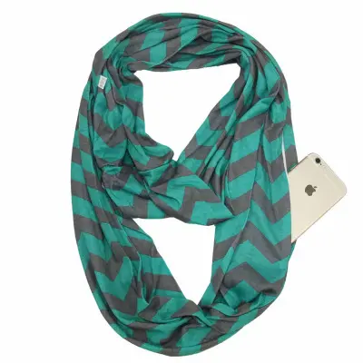 hot sale multifunctional loop scarf with hidden zipper pocket