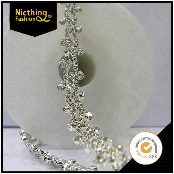 A-classe roupas de diamante de alta qualidade, corrente com strass, cordão de noiva, corrente de copo de cristal nrc002