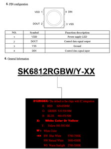 SK6812 RGBW <strong>LED</strong> Chip 5050 SMD Datasheet Smart Programmable 4in1 Addressable Diode SK6812RGBW with <strong>IC</strong> Built-in for Strip <strong>Light</strong> - Product Image 5