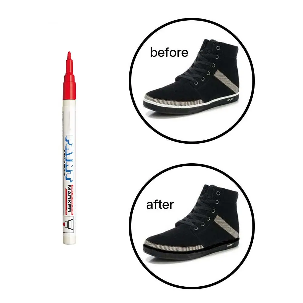 Sepatu Hitam Midsole Balita Anak-anak Remaja Pena Perbaikan Spidol Putih OEM Tahan Air DIY Acrylic Sepatu Paint Marker