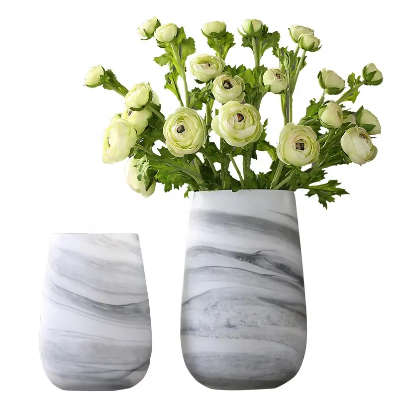 2022 vasos de flores de mármore para decoração de casa
