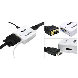 1080P VGA2HD HDTV Mini VGA a HD HDTV Cable convertidor con audio para proyector PC portátil a HDTV - Product Image 2