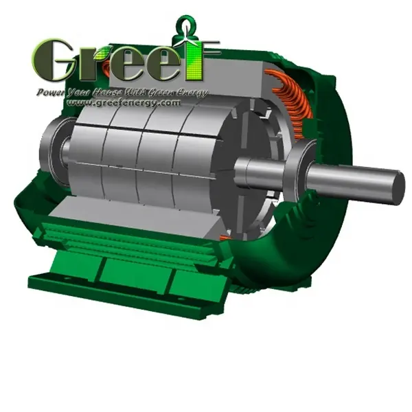 30KW 100KW Low Rpm Permanent Magnet Alternator、3Phase同期発電機