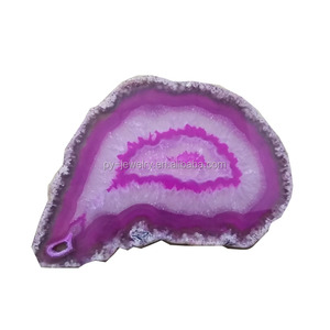 Pembe Brezilyalı Boyalı Akik Geode Dilim Coaster - Product Image 3