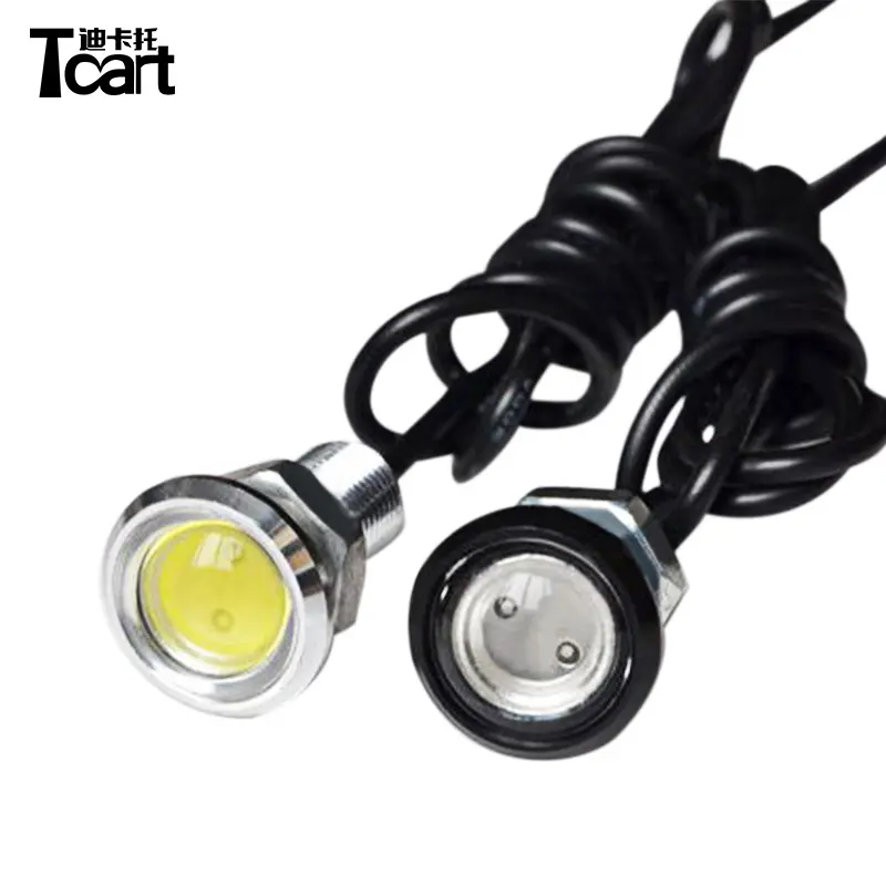 Tcart-Luz LED decorativa para coche, lámpara DRL de circulación diurna, resistente al agua, delgada, ojo de águila, 12v, 3w