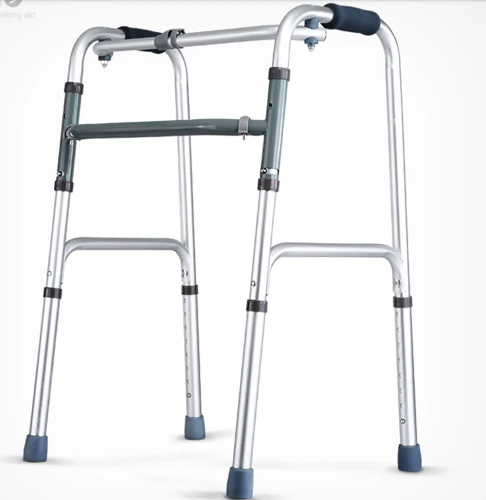 Andador plegable, asistente de pie para discapacitados, dispositivo de asistencia para caminar de aluminio