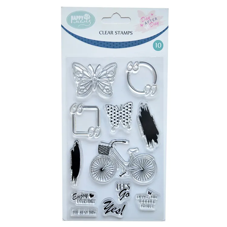 Sellos de Scrapbooking personalizados, sellos de mariposa transparente para manualidades, venta al por mayor