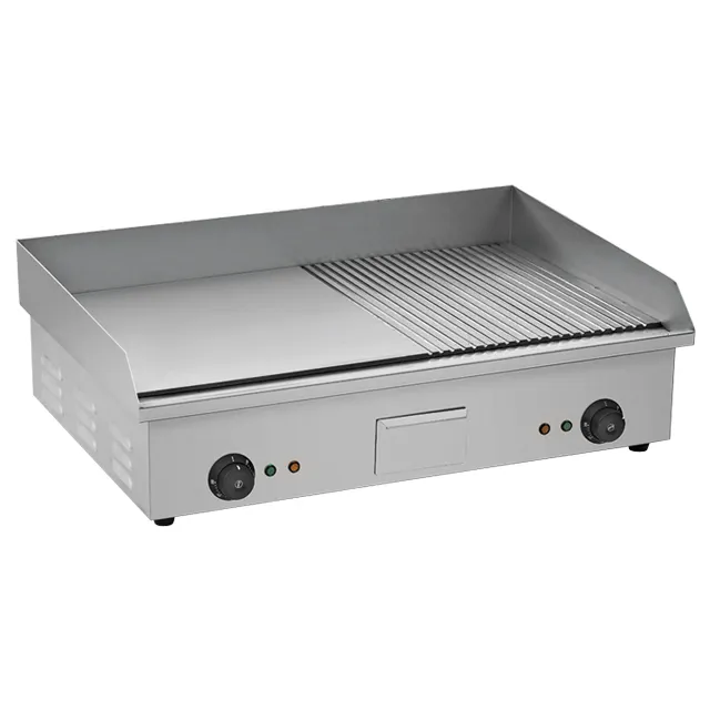 Appareil de cuisson à plateau plat en acier inoxydable, cuiseur grill, plaque chaude, électrique, pour bbq