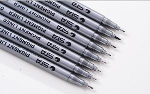 9 Set Siyah Farklı İpucu Mikro Kalem Su Geçirmez Arşiv mürekkep Fırça Kaligrafi Fineliner Kalemler - Product Image 3