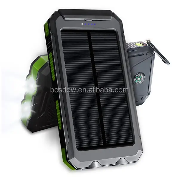 Tinggi Efisien Solar Power Bank, 10000 mAh Solar Charger untuk ponsel/tablet PC/elektronik lainnya