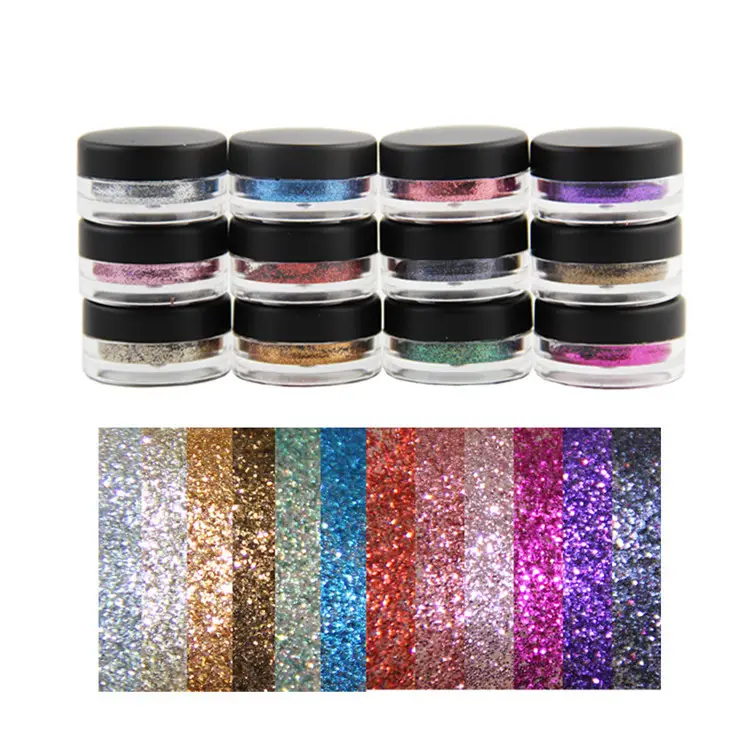 Wholesale 12 Color Waterproof Body Lip Gloss Eyeshadow Cosmetic Glitter Pigment Loose Powder Makeup