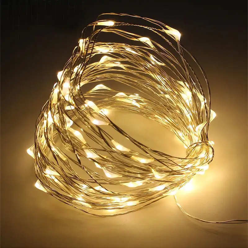 Großhandel 10m Fernbedienung Weihnachts feier Kupferdraht LED Holiday Decor Light String