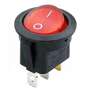 Beyaz Kcd1 6A 10A T125/55 yuvarlak Rocker anahtarı Neon işık ile 2/3/4pin kahve makinesi Rocker anahtarları için - Product Image 6