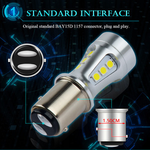 NAOBAY15Dカー<span class=keywords><strong>LED</strong></span>電球P21/5WLEDオートライト1157テールシグナルブレーキストップリバースDRLライト5W303018 <span class=keywords><strong>LED</strong></span> smd 6000K
