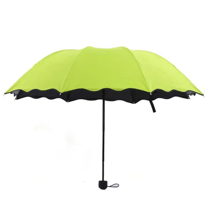 Oempromo Oem personalizado bastante 3 paraguas plegable minimalista viaje personalizado logotipo mango de goma paraguas al por mayor hierro galvanizado