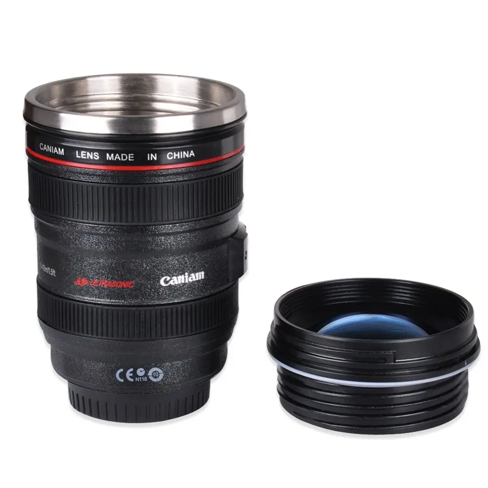 Caneca de café para viagem uchome, copo com lente de câmera para canon ef 24-105mm e 6 ° geração