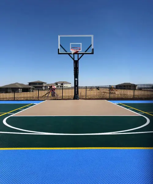 Schall dichter Basketball boden im Freien Modularer abnehmbarer Basketball platz Sport boden