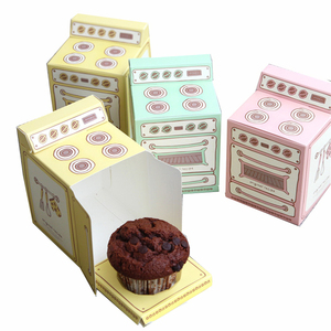 with Insert Individual Bakery Party <strong>Favor</strong> Paper Oven Cupcake <strong>Box</strong> - Product Image 1