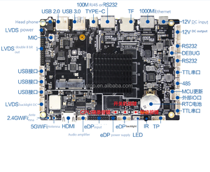 Cheapest <strong>GPIO</strong> I2c Lvds control board <strong>to</strong> MIPI dsi 4k smart lcd UART USART 5G wifi android phone call RK3399 4G development board - Product Image 1